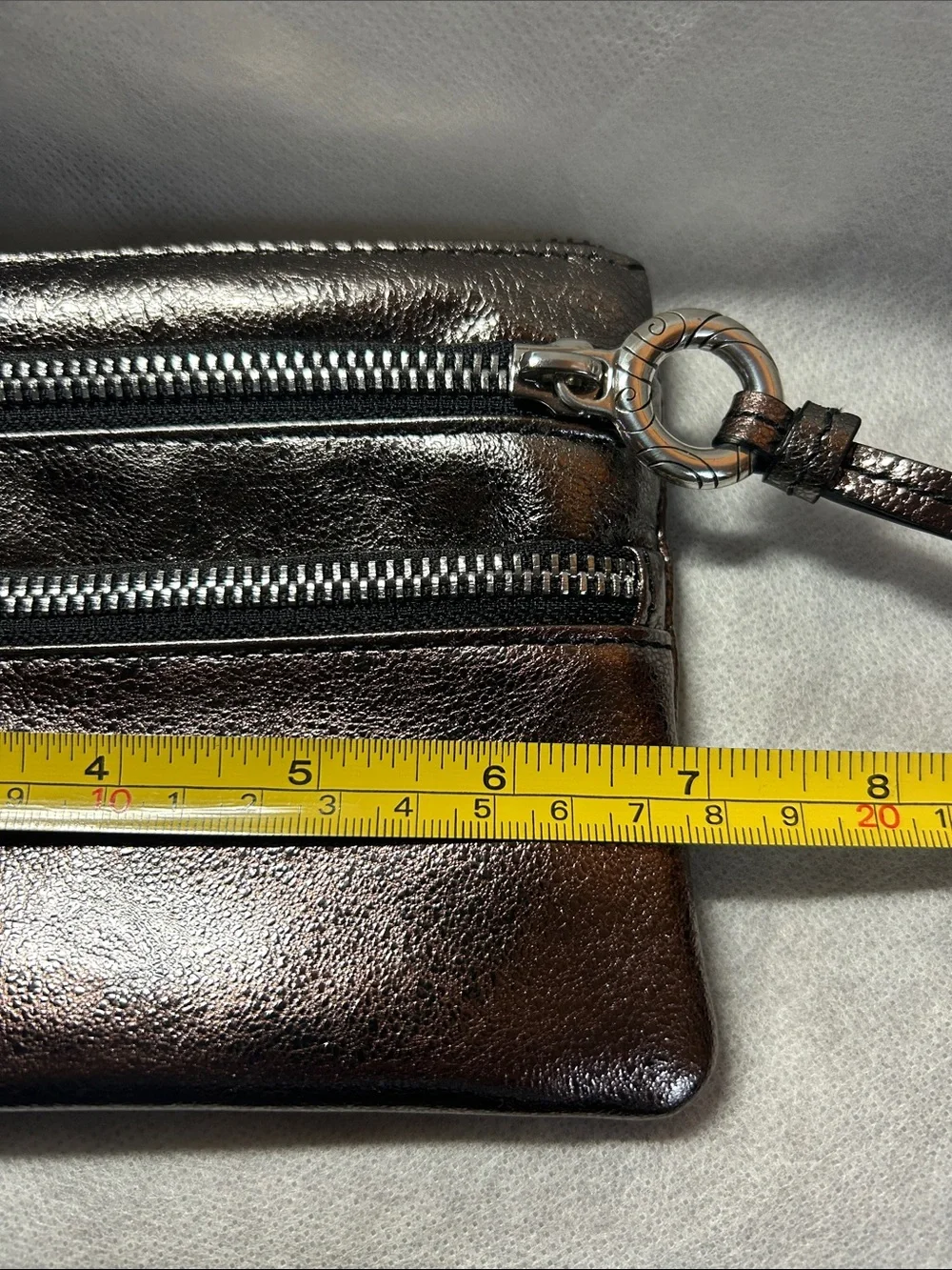 Brighton- Metallic Pewter Wristlet Bag - Stylish Everyday Carry